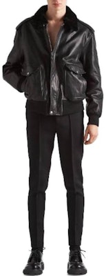 PRADA Black Glossy Zip-Up Jacket with Collar. UPW472-13C2-F0002-S-232 Lookbook PRADA Black Glossy Zip-Up Jacket with Collar. UPW472-13C2-F0002-S-232