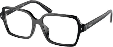 PRADA Black Irregular Acetate Optical Glasses with Lettered Temples. PRA02V1AB1O1 PRADA Black Irregular Acetate Optical Glasses with Lettered Temples. PRA02V1AB1O1