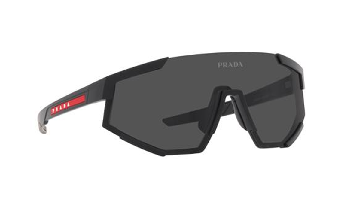 PRADA  Black Irregular Plastic Sunglasses with Letter Logo Temple Design PS04WSDG006F 圖 3