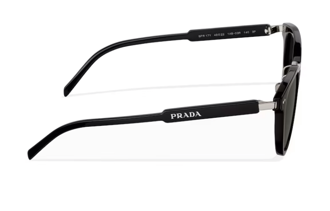 PRADA  Black Irregular Shaped Sunglasses with Engraved Temples. SPR17YF1ABFE03RC049 圖 4