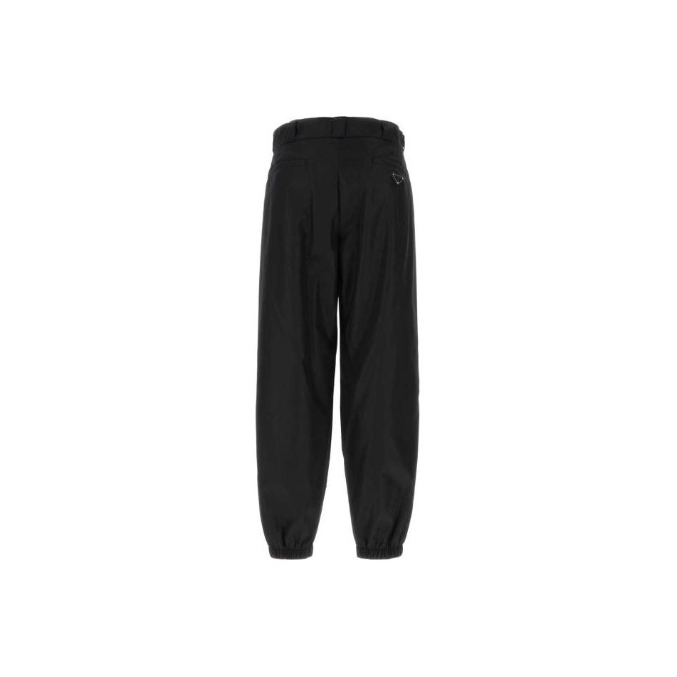 PRADA  Black Jogger Knit Casual Track Pants Mid-Waist Solid Color. SPH315-1WQ8-F0002