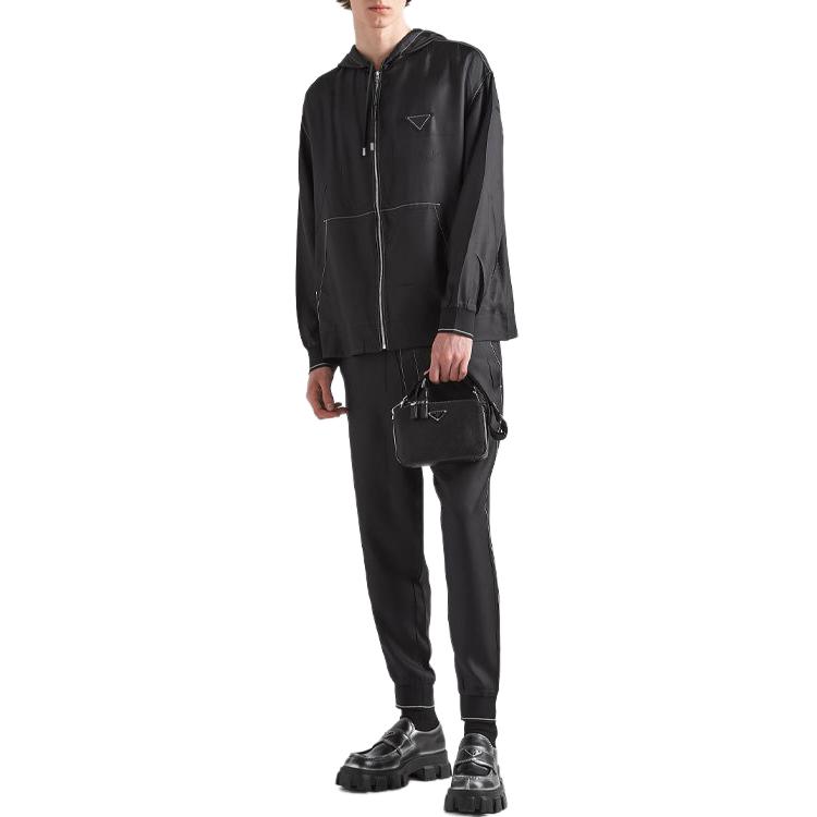 Lookbook PRADA ブラック ラインディテール ジョガーパンツ SPH258-1QWC-F0002-S-231