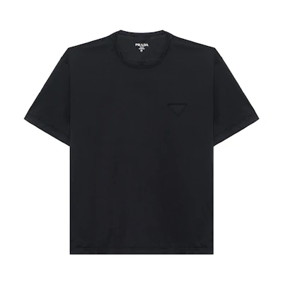 PRADA Black Logo Crewneck Loose Fit T-Shirt UJN852-13CC-F0002-S-232