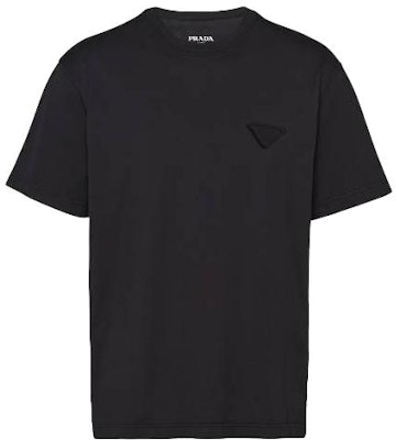 PRADA Black Logo Crewneck Loose Fit T-Shirt UJN852-13CC-F0002-S-232 Order PRADA Black Logo Crewneck Loose Fit T-Shirt UJN852-13CC-F0002-S-232