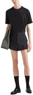 PRADA Black Logo Crewneck Loose Fit T-Shirt UJN852-13CC-F0002-S-232 Lookbook PRADA Black Logo Crewneck Loose Fit T-Shirt UJN852-13CC-F0002-S-232