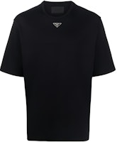 PRADA Black Logo Crewneck Relaxed Fit T-Shirt. UJN86-1240-F0002 PRADA Black Logo Crewneck Relaxed Fit T-Shirt. UJN86-1240-F0002