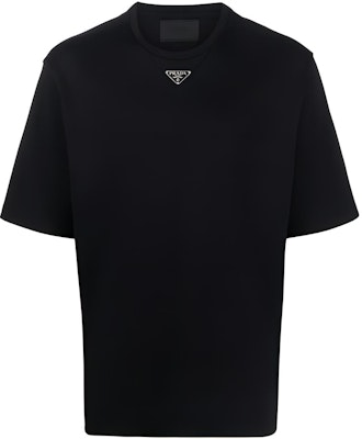 PRADA Black Logo Crewneck Relaxed Fit T-Shirt. UJN86-1240-F0002 Order PRADA Black Logo Crewneck Relaxed Fit T-Shirt. UJN86-1240-F0002