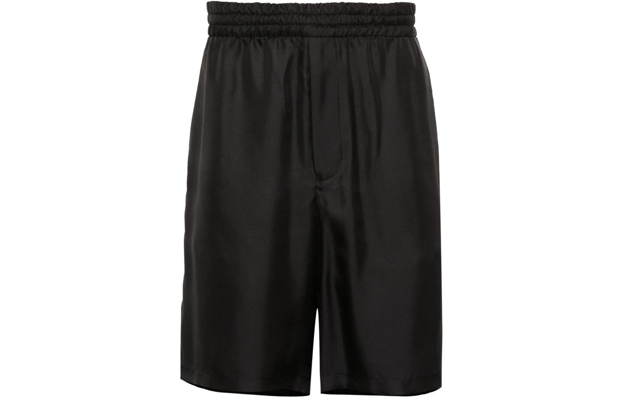 PRADA  Black Logo Elastic Waist Straight-Leg Casual Shorts SPH3761QWCF0002
