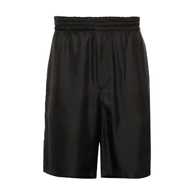 PRADA Black Logo Elastic Waist Straight-Leg Casual Shorts SPH3761QWCF0002