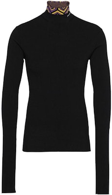 PRADA Suéter de Cuello Alto Negro con Logo Jacquard. UMR527-11KL-F0F2P-S-222 Order PRADA Suéter de Cuello Alto Negro con Logo Jacquard. UMR527-11KL-F0F2P-S-222