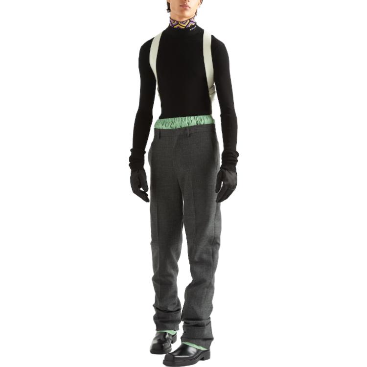 Lookbook PRADA 黑色標誌提花高領毛衣 UMR527-11KL-F0F2P-S-222