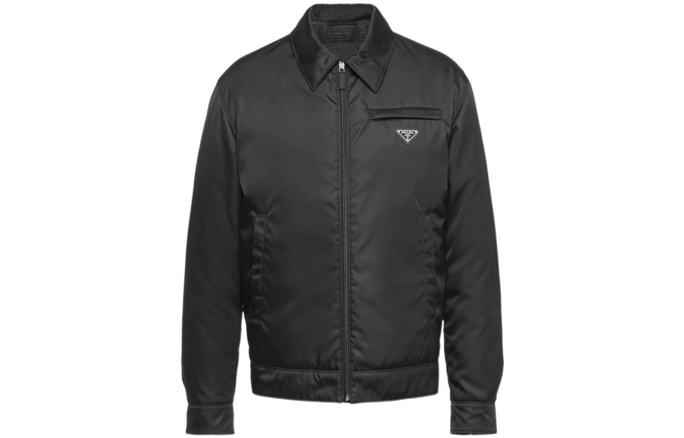 PRADA  Black Logo Zip-Up Long Sleeve Jacket SGB503-1WQ8-F0002-S-202