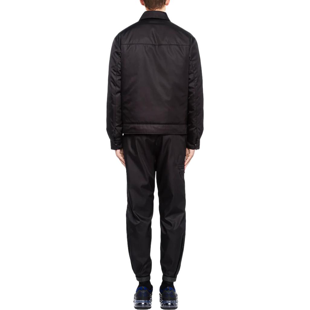 Shop PRADA  Black Logo Zip-Up Long Sleeve Jacket SGB503-1WQ8-F0002-S-202