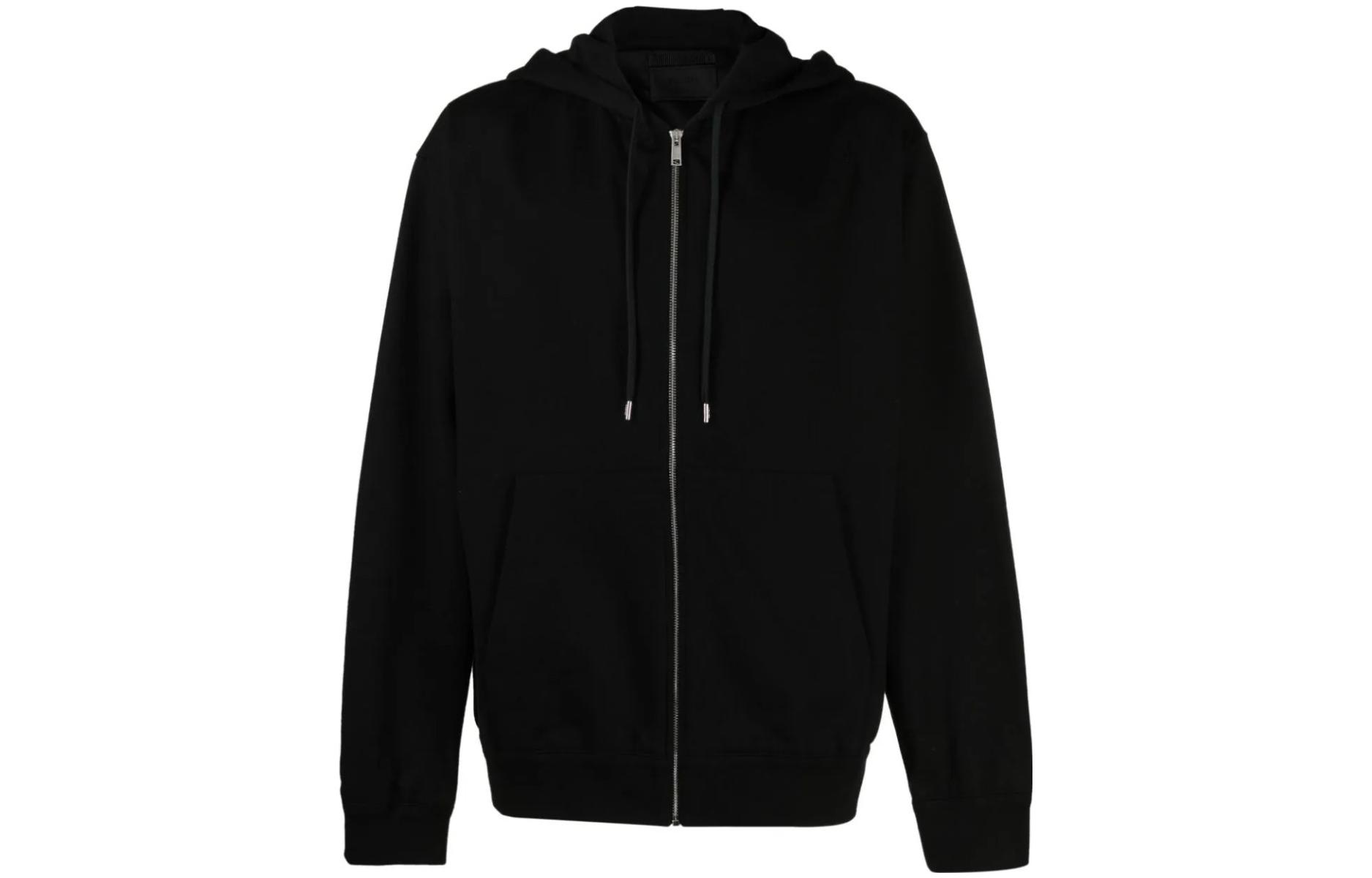 PRADA  Black Long Sleeve Zip-Up Hoodie Jacket UJL02B-1Y13-F0002-S-212