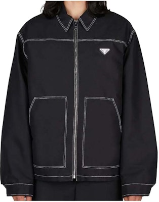 프라다 블랙 루즈핏 로고 지퍼 긴소매 재킷. SGC278-11HJ-F0002 Order 프라다 블랙 루즈핏 로고 지퍼 긴소매 재킷. SGC278-11HJ-F0002