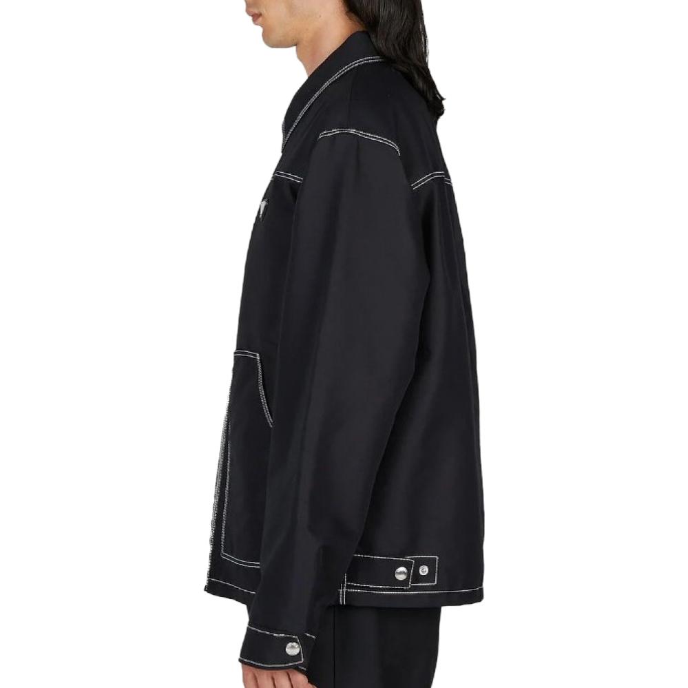 Purchase 프라다 블랙 루즈핏 로고 지퍼 긴소매 재킷. SGC278-11HJ-F0002