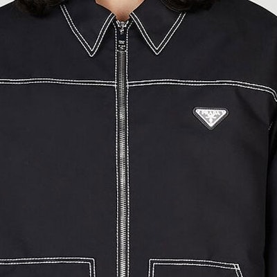 프라다 블랙 루즈핏 로고 지퍼 긴소매 재킷. SGC278-11HJ-F0002 Cheap 프라다 블랙 루즈핏 로고 지퍼 긴소매 재킷. SGC278-11HJ-F0002