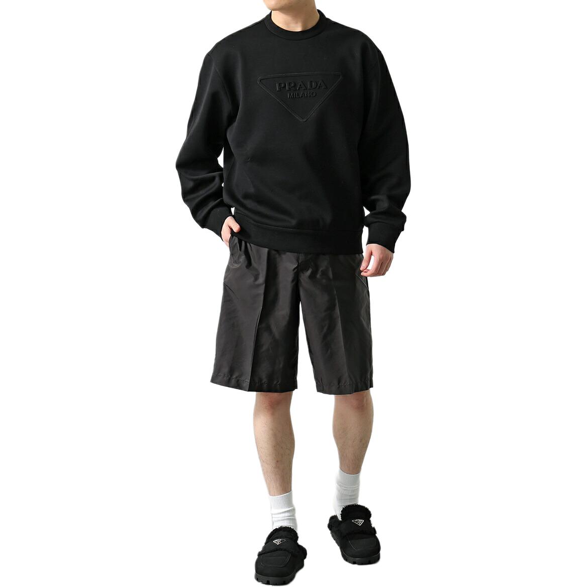 PRADA  Black Mid-Waist Casual Shorts with Logo and Zipper Design. SPG32-1WQ9-F0002 圖 3