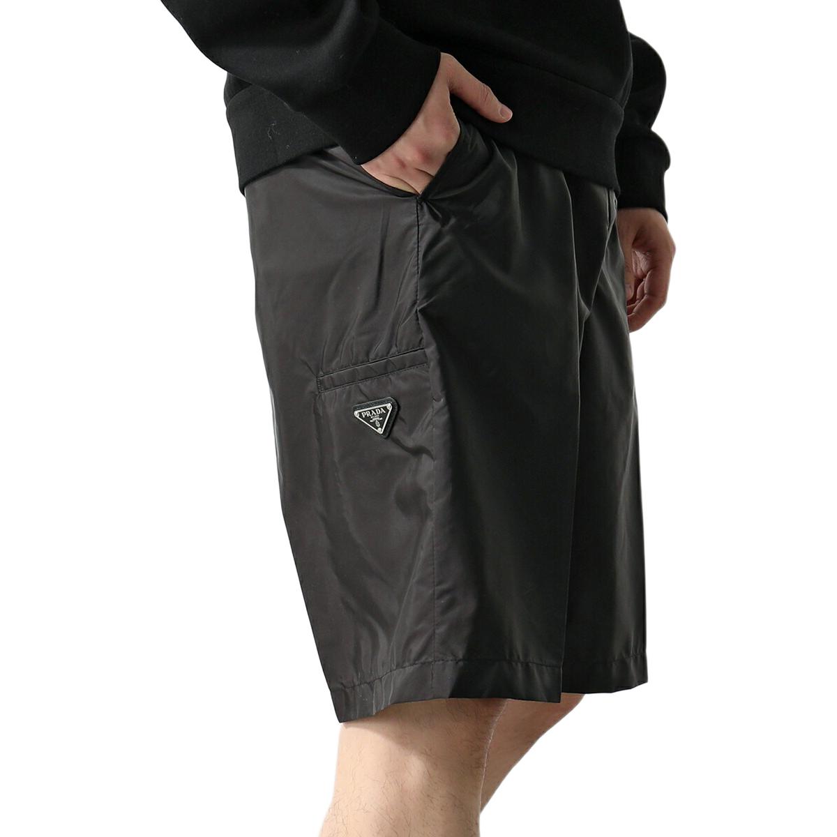 PRADA  Black Mid-Waist Casual Shorts with Logo and Zipper Design. SPG32-1WQ9-F0002 圖 6