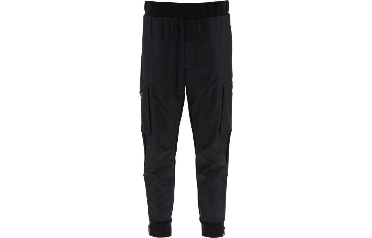 PRADA  Black Multi-Pocket Zipper Casual Pants UJP156-1R4H-F0806