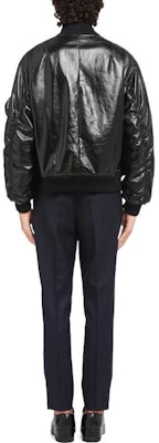 PRADA Black Nappa Leather Bomber Jacket with Baseball Collar. UPW399-1ZFE-F0002 Shop PRADA Black Nappa Leather Bomber Jacket with Baseball Collar. UPW399-1ZFE-F0002