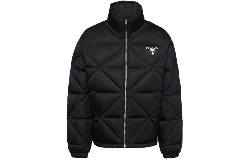 Order PRADA  Black Puffer Jacket with Hidden Hood and Stand Collar SGB803-1WQ8-F0002-S-202