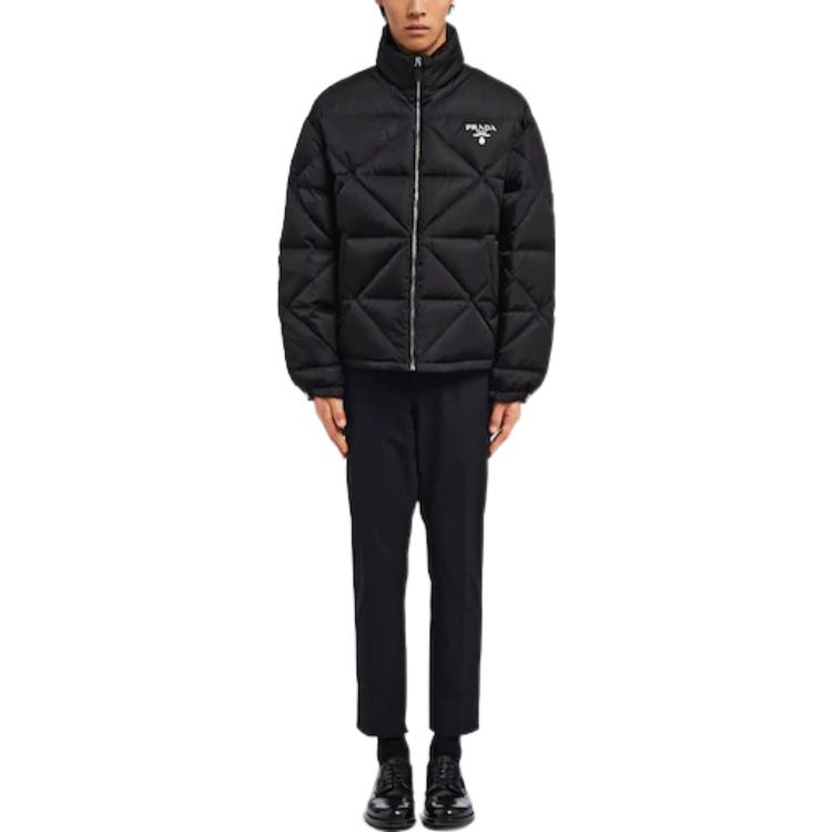 Lookbook PRADA  Black Puffer Jacket with Hidden Hood and Stand Collar SGB803-1WQ8-F0002-S-202