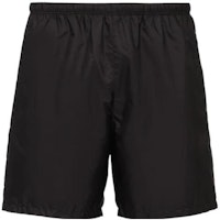 PRADA Black Re-Nylon Solid Swim Shorts. UB333107L-F0002-S-221 PRADA Black Re-Nylon Solid Swim Shorts. UB333107L-F0002-S-221
