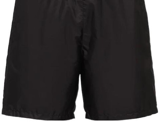 프라다 블랙 리나일론 솔리드 수영 쇼츠. UB333107L-F0002-S-221 Sizing 프라다 블랙 리나일론 솔리드 수영 쇼츠. UB333107L-F0002-S-221