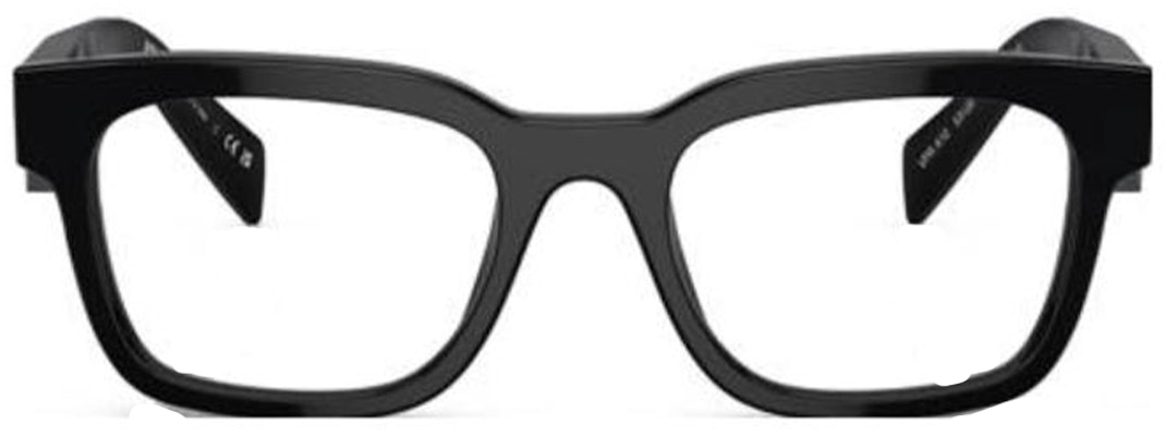 Montura de gafas ópticas rectangulares negras de acetato PRADA (sin lentes). PRA10V16K1O1 Lookbook Montura de gafas ópticas rectangulares negras de acetato PRADA (sin lentes). PRA10V16K1O1