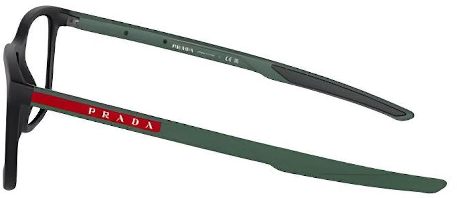 PRADA 黑色金属矩形尼龙光学眼镜附标志款式 PS07OV1BO1O1 Shop PRADA 黑色金属矩形尼龙光学眼镜附标志款式 PS07OV1BO1O1