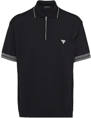 PRADA Polo Negra de Manga Corta con Logo Frontal Estampado. UMB488-12D8-F0002-S-231 Buy PRADA Polo Negra de Manga Corta con Logo Frontal Estampado. UMB488-12D8-F0002-S-231