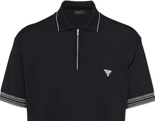 PRADA Polo Negra de Manga Corta con Logo Frontal Estampado. UMB488-12D8-F0002-S-231 Purchase PRADA Polo Negra de Manga Corta con Logo Frontal Estampado. UMB488-12D8-F0002-S-231