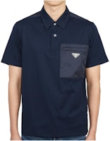 PRADA Black Short Sleeve T-Shirt with Logo Print and Buttons UJN703-1YED-F044V PRADA Black Short Sleeve T-Shirt with Logo Print and Buttons UJN703-1YED-F044V