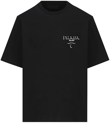 프라다 블랙 로고 프린트 크루넥 반팔 티셔츠 UJN896-14K7-F0002-S-OOO Order 프라다 블랙 로고 프린트 크루넥 반팔 티셔츠 UJN896-14K7-F0002-S-OOO