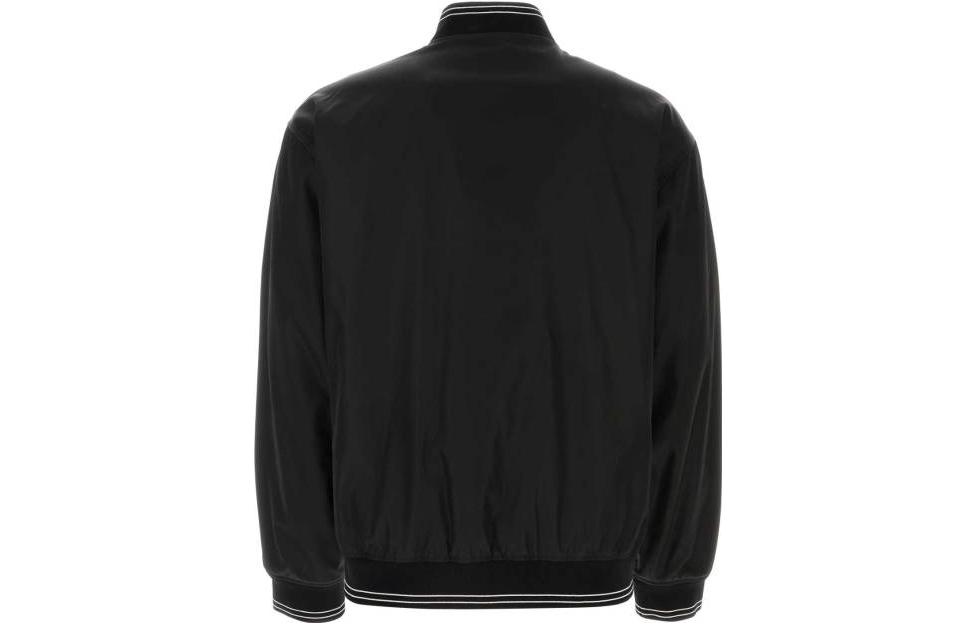 PRADA  Black Single-Breasted Jacket with Striped Trim Long Sleeves. UJL96A-11JE-F0806 圖 3