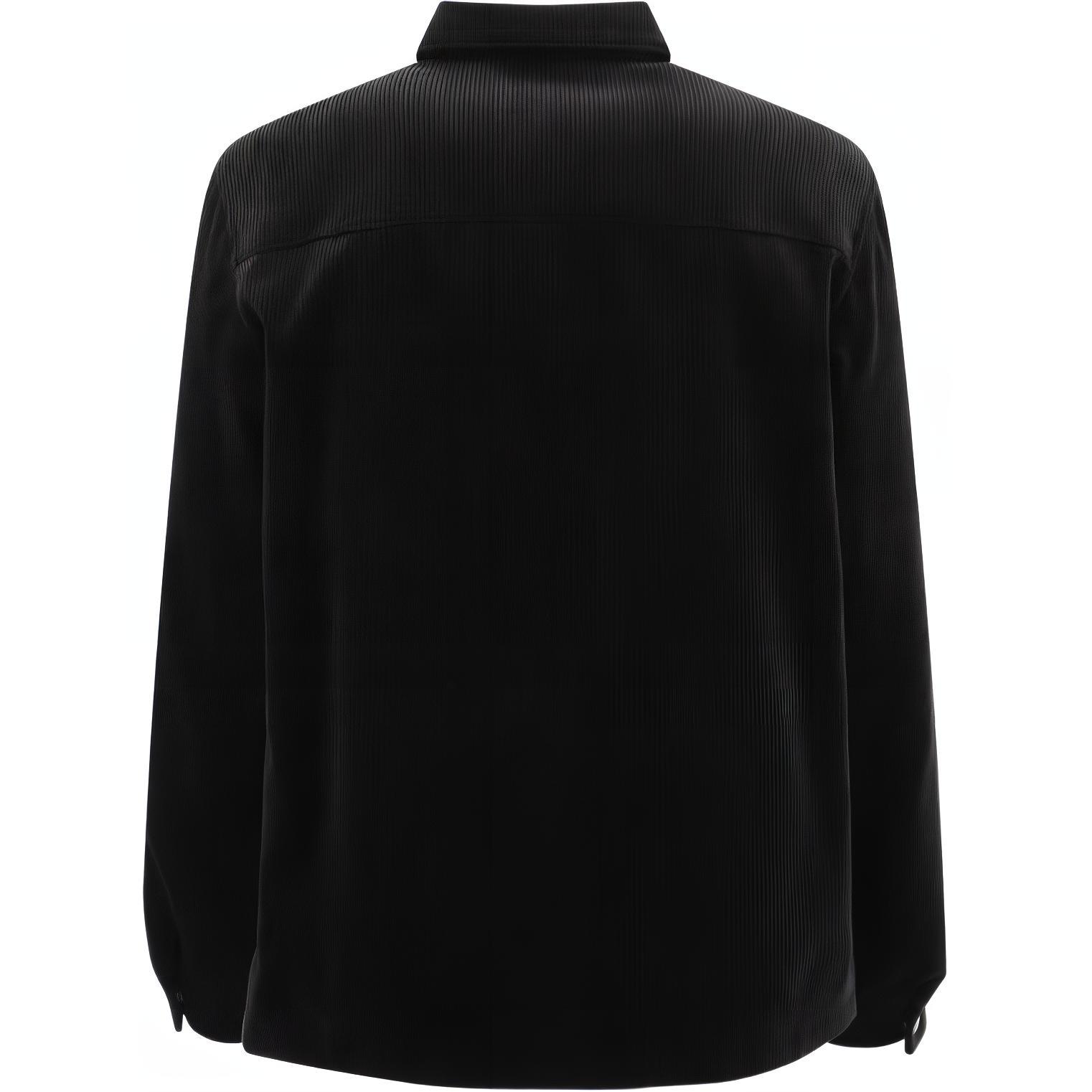 Lookbook PRADA Baju Lengan Panjang Hitam Single-Breasted dengan Butiran Logo. SC554M-144R-F0002