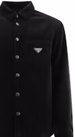 Sizing PRADA Kemeja Lengan Panjang Hitam Single-Breasted dengan Detail Logo. SC554M-144R-F0002