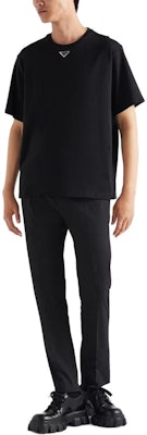 PRADA Black Slim Fit Graphic Back Print Crewneck Short Sleeve T-Shirt UJN861-240-F0002-S-232 Shop PRADA Black Slim Fit Graphic Back Print Crewneck Short Sleeve T-Shirt UJN861-240-F0002-S-232