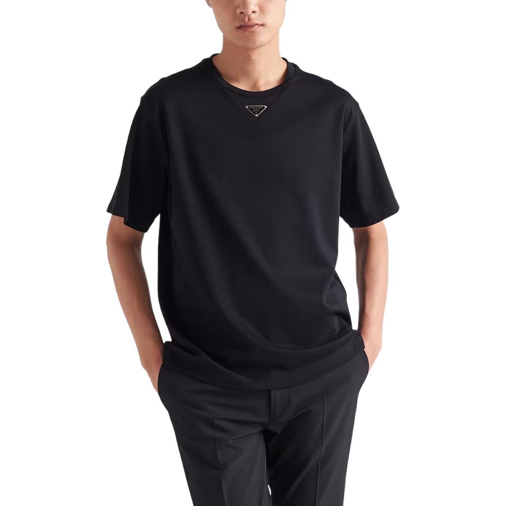 Details for PRADA  Black Slim Fit Graphic Back Print Crewneck Short Sleeve T-Shirt UJN861-240-F0002-S-232