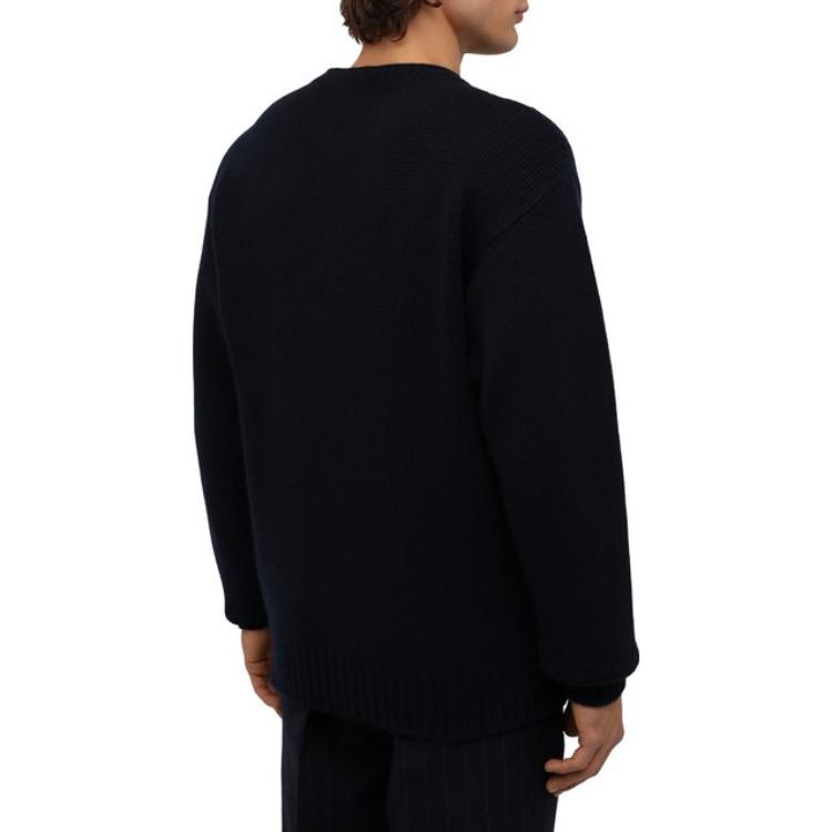 Purchase PRADA Baju Sejuk Hitam Lengan Panjang Rajut Warna Solid UMB198-1KVZ-F0002