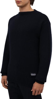 PRADA Baju Sejuk Hitam Lengan Panjang Rajut Warna Solid UMB198-1KVZ-F0002 Details for PRADA Baju Sejuk Hitam Lengan Panjang Rajut Warna Solid UMB198-1KVZ-F0002