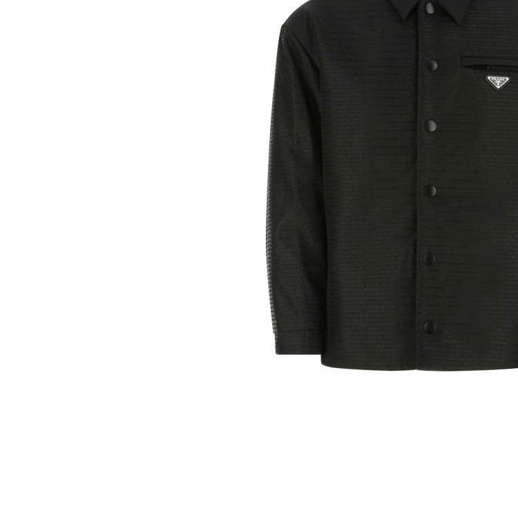 PRADA  Black Solid Color Letter Logo Point Collar Long-Sleeve Jacket. SC615-11FC-F0002-S-221 圖 6