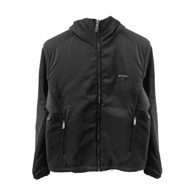 PRADA Black Solid Color Loose Fit Zipper Hoodie Jacket SGB224-106O-F002L