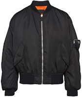 PRADA Black Solid Color Zip-Up Baseball Collar Jacket. SGB903-1WQ8-F0002-S-222 PRADA Black Solid Color Zip-Up Baseball Collar Jacket. SGB903-1WQ8-F0002-S-222