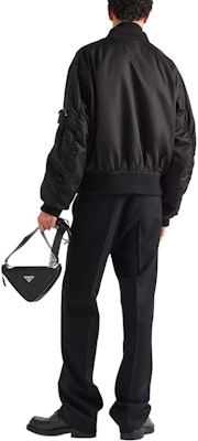 PRADA Black Solid Color Zip-Up Baseball Collar Jacket. SGB903-1WQ8-F0002-S-222 Shop PRADA Black Solid Color Zip-Up Baseball Collar Jacket. SGB903-1WQ8-F0002-S-222