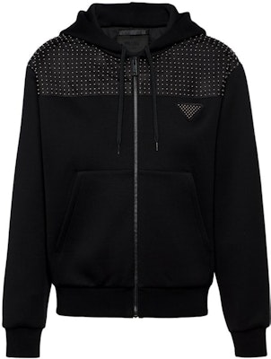 普拉达黑色外套配铆钉抽绳与拉链设计 UJL208-10AU-F0002-S-221 Order 普拉达黑色外套配铆钉抽绳与拉链设计 UJL208-10AU-F0002-S-221