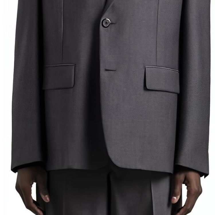 Sizing PRADA  Black Solid Single-Breasted Casual Long Sleeve Blazer Jacket DNA953-1XMY-F0308