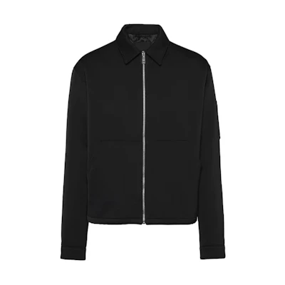 PRADA Black Solid Zip-Up Collared Long-Sleeve Jacket SGC475-135D-F0002-S-OOO