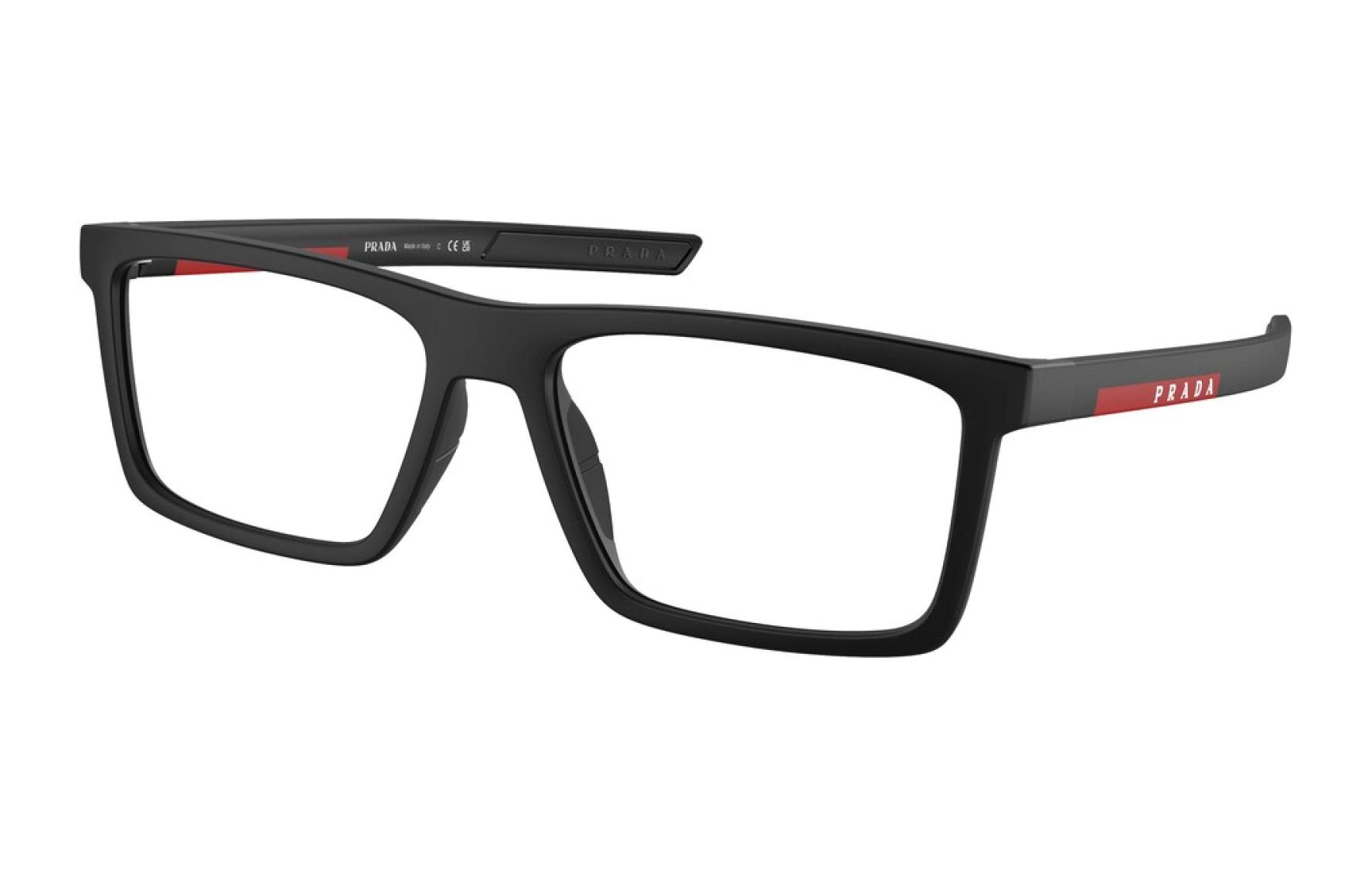 PRADA  Black Square Optical Glasses with Logo on Temples. PS02QV1BO1O1